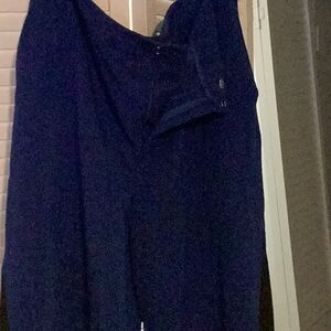 Black and blue wide leg dress pants